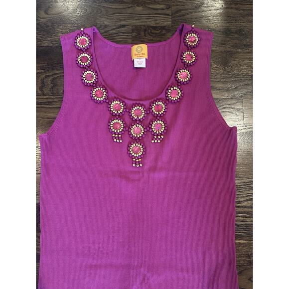 Ruby Rd. Woman Beaded Dark Pink/Purple Sleeveless Top Women’s 1X - Picture 2 of 6